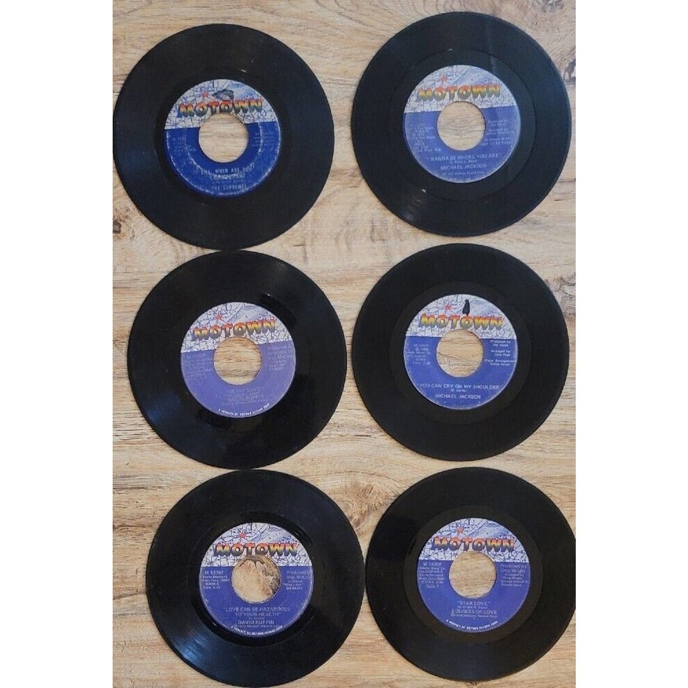 Lot of 6 vintage MoTown 45 vinyl records 1970s